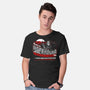 Come To Woodsboro-mens basic tee-goodidearyan