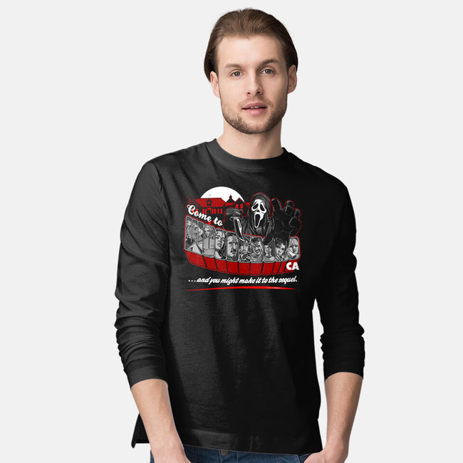 Come To Woodsboro-mens long sleeved tee-goodidearyan