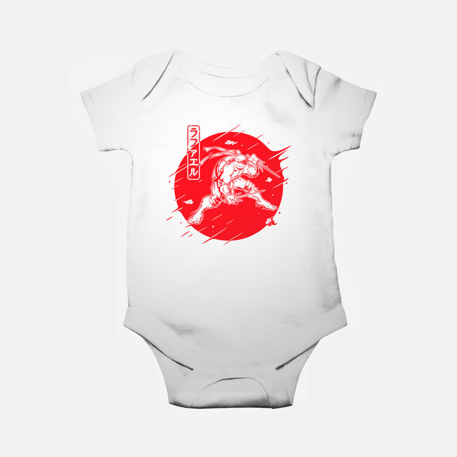 Red Warrior Turtle-baby basic onesie-Rogelio