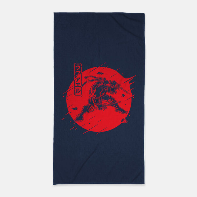 Red Warrior Turtle-none beach towel-Rogelio