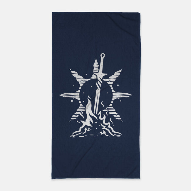 Praise The Bonfire-none beach towel-Logozaste