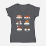 Sushi Cat-womens v-neck tee-FunkVampire