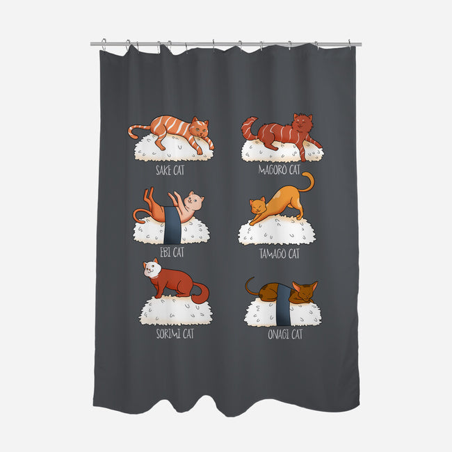 Sushi Cat-none polyester shower curtain-FunkVampire