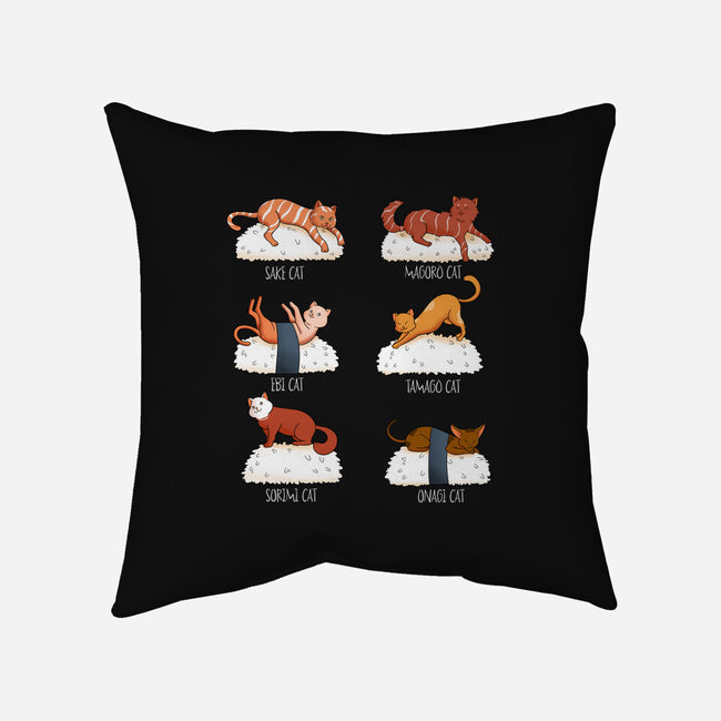 Sushi Cat-none removable cover w insert throw pillow-FunkVampire