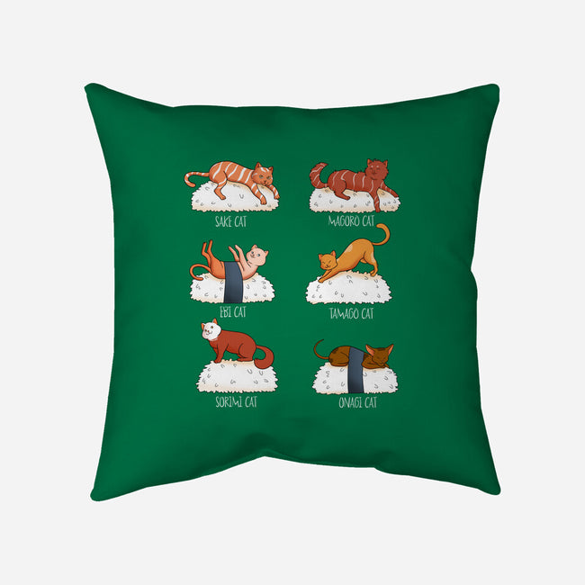 Sushi Cat-none removable cover w insert throw pillow-FunkVampire