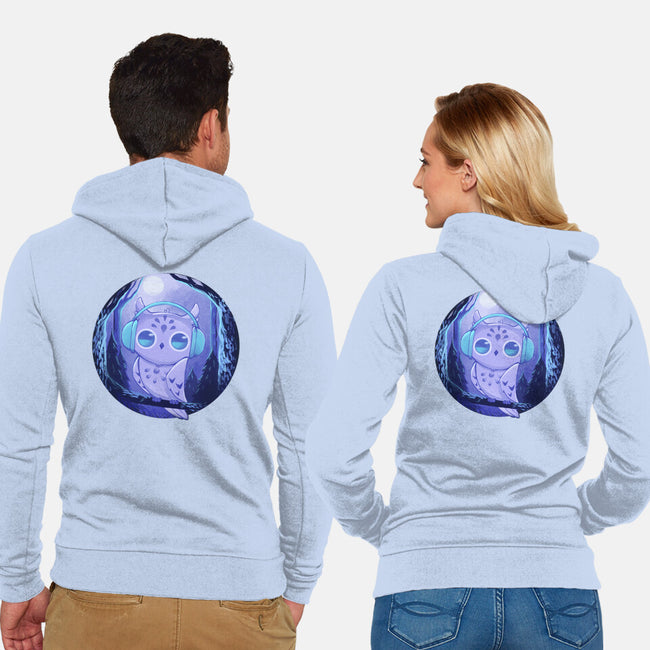 Owl Music-unisex zip-up sweatshirt-ricolaa