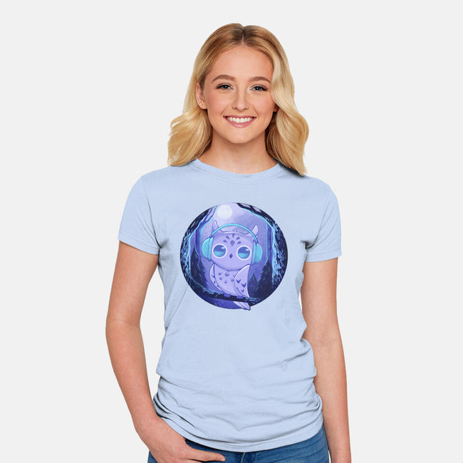 Owl Music-womens fitted tee-ricolaa