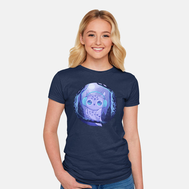 Owl Music-womens fitted tee-ricolaa