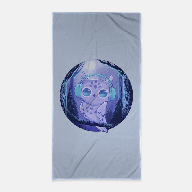 Owl Music-none beach towel-ricolaa