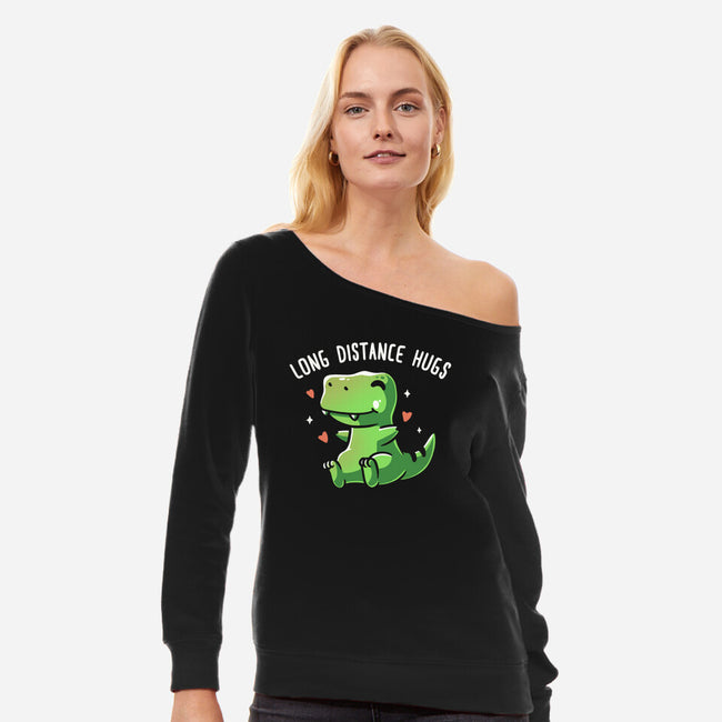 Long Distance Hugs-womens off shoulder sweatshirt-tobefonseca