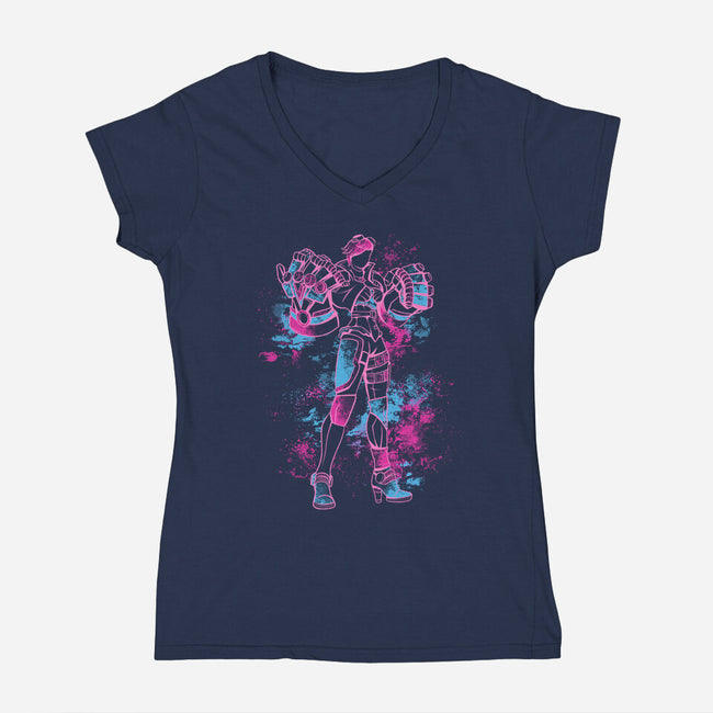 Try The Punch-womens v-neck tee-yumie