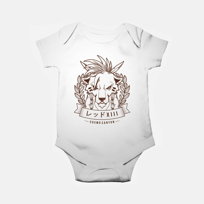 Red XIII Cosmo Canyon-baby basic onesie-Alundrart