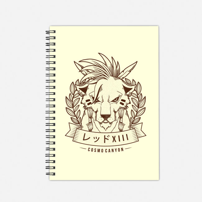 Red XIII Cosmo Canyon-none dot grid notebook-Alundrart