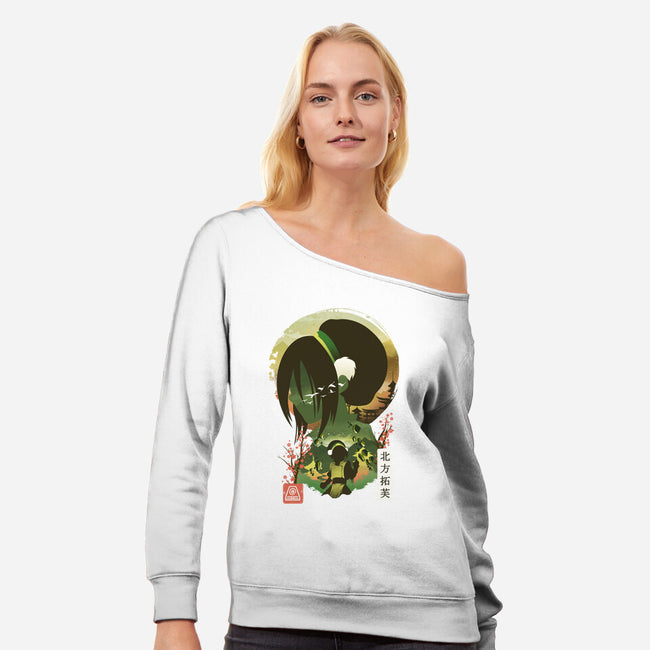 Ukiyo E Earthbender-womens off shoulder sweatshirt-dandingeroz