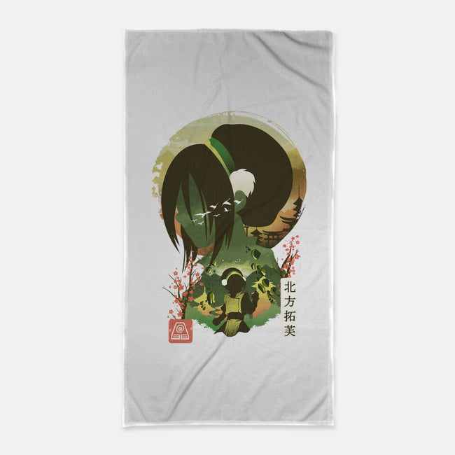 Ukiyo E Earthbender-none beach towel-dandingeroz