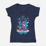 Going Home-womens v-neck tee-Sketchdemao