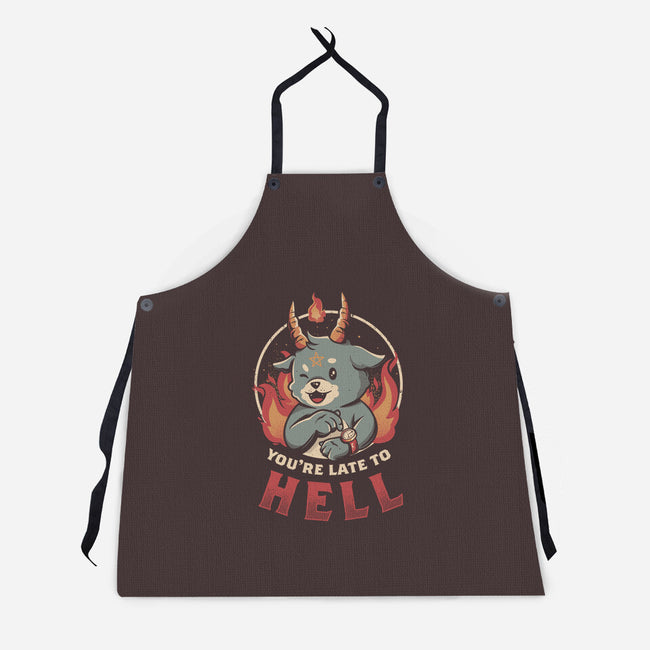 Late To Hell-unisex kitchen apron-eduely