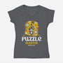 Master Of Puzzle And Mystery-womens v-neck tee-Logozaste