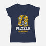 Master Of Puzzle And Mystery-womens v-neck tee-Logozaste