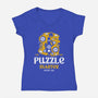 Master Of Puzzle And Mystery-womens v-neck tee-Logozaste