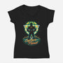 Retro Earth Defender-womens v-neck tee-Olipop