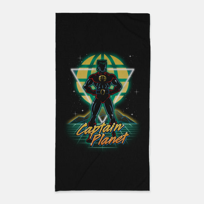 Retro Earth Defender-none beach towel-Olipop