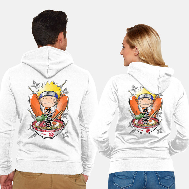 Ninja Ramen-unisex zip-up sweatshirt-DrMonekers