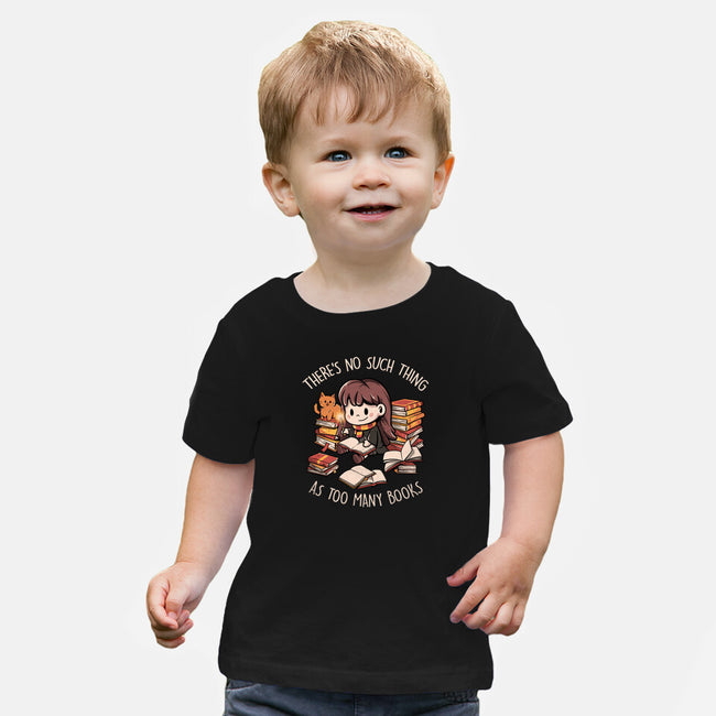 No Such Thing As Too Many Books-baby basic tee-eduely