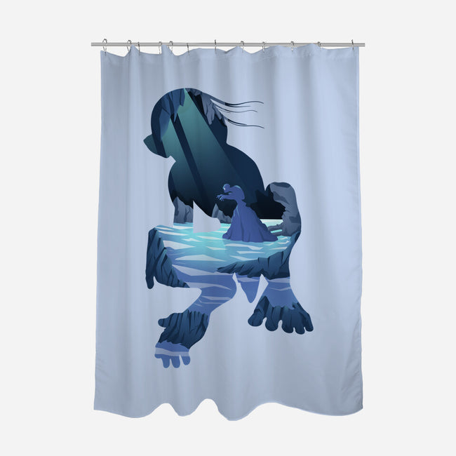The Creature In The Cave-none polyester shower curtain-FunkVampire