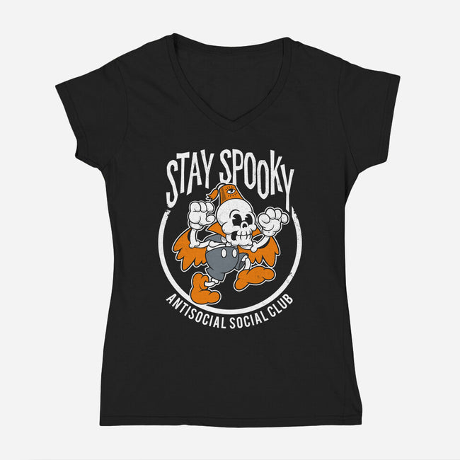 Spooky Club-womens v-neck tee-Nemons
