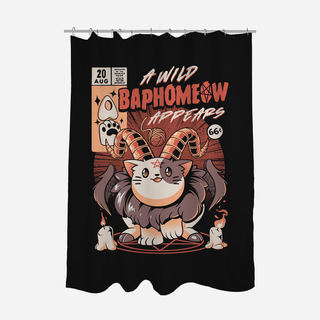 Baphomeow-none polyester shower curtain-ilustrata