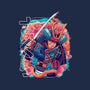 Sakura Floral Samurai-none removable cover w insert throw pillow-Bruno Mota
