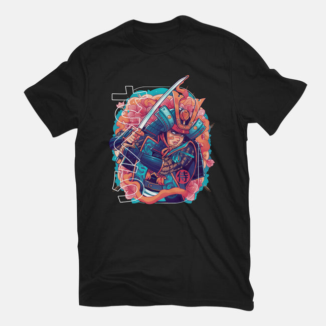 Sakura Floral Samurai-womens fitted tee-Bruno Mota