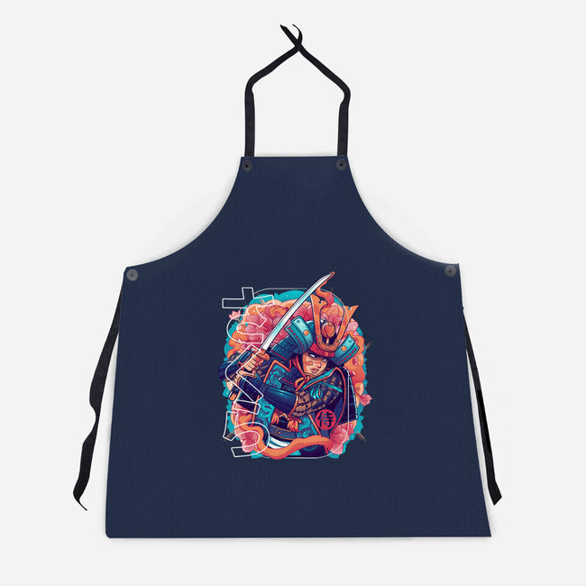 Sakura Floral Samurai-unisex kitchen apron-Bruno Mota