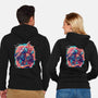 Sakura Floral Samurai-unisex zip-up sweatshirt-Bruno Mota