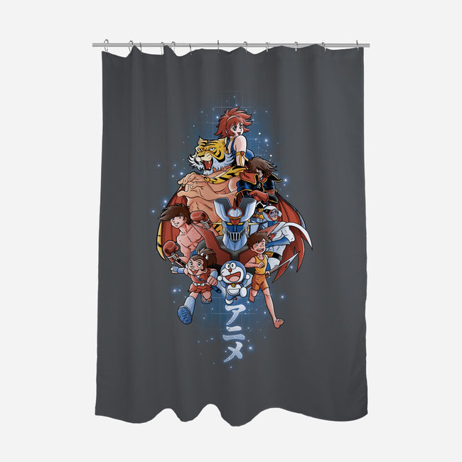 First Anime Heroes-none polyester shower curtain-Skullpy