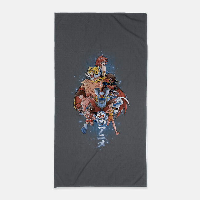 First Anime Heroes-none beach towel-Skullpy