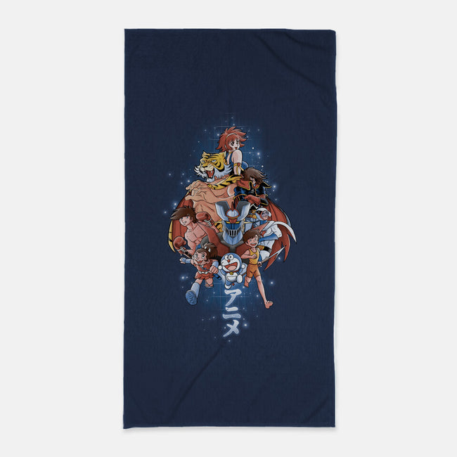 First Anime Heroes-none beach towel-Skullpy