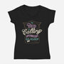 My Bed Is Calling-womens v-neck tee-tobefonseca