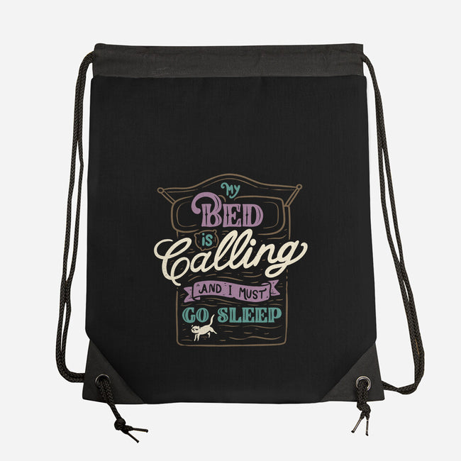 My Bed Is Calling-none drawstring bag-tobefonseca