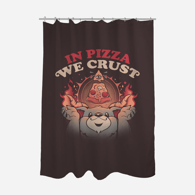 Crust In Pizza-none polyester shower curtain-eduely