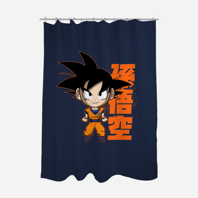 Son Goku Chibi-none polyester shower curtain-Diegobadutees