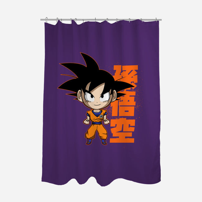 Son Goku Chibi-none polyester shower curtain-Diegobadutees