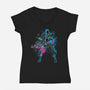 She Was Here-womens v-neck tee-yumie