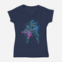 She Was Here-womens v-neck tee-yumie