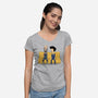 Stupid Space Cowboys-womens v-neck tee-pigboom