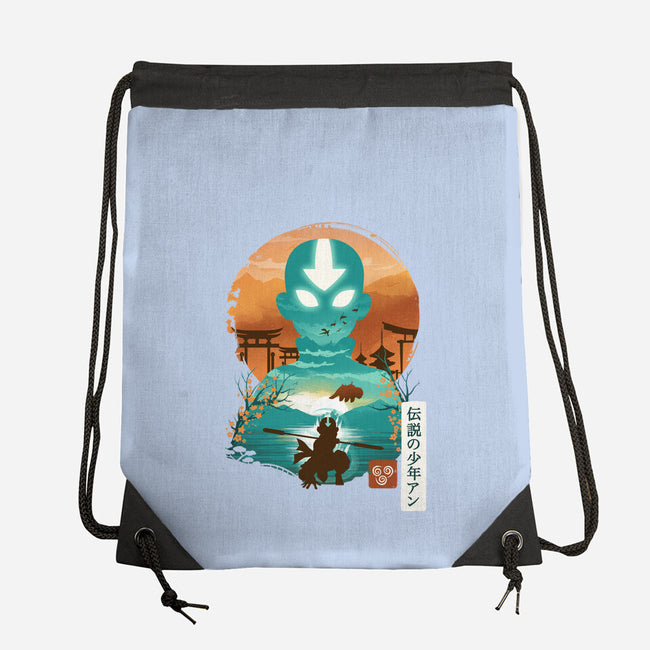 Ukiyo E Airbender-none drawstring bag-dandingeroz
