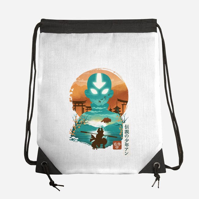Ukiyo E Airbender-none drawstring bag-dandingeroz