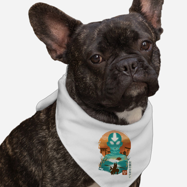 Ukiyo E Airbender-dog bandana pet collar-dandingeroz