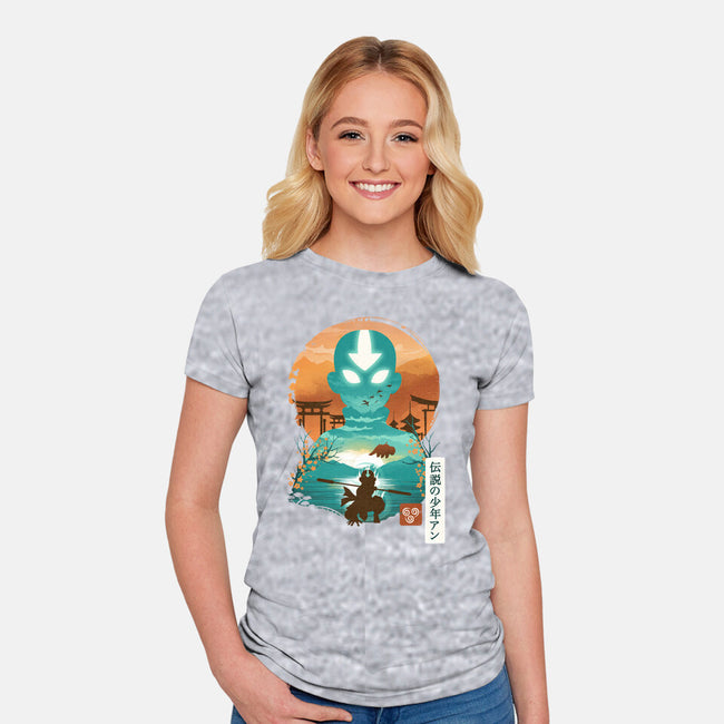 Ukiyo E Airbender-womens fitted tee-dandingeroz